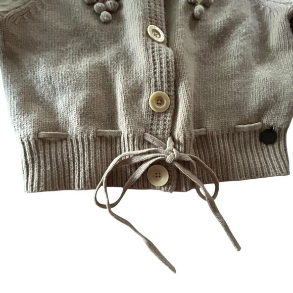 See by Chloe womens wool sweater Cardigan sz 6 embroidered Feminine Fairy Preppy - Picture 4 of 13
